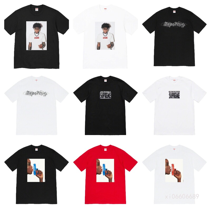 Cross-Border Street Supreme American Fashion Brand Box Short-Sleeved Milan Cross Classic Letter T-Shirt Loose for Men and Women