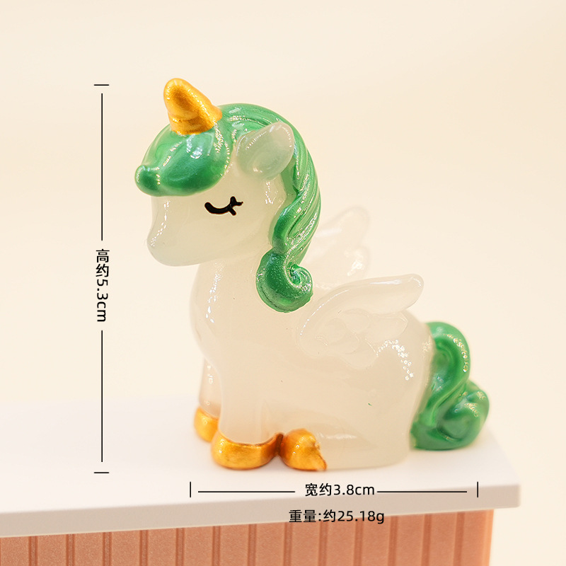 03 Luminous Unicorn Sitting Posture-Green