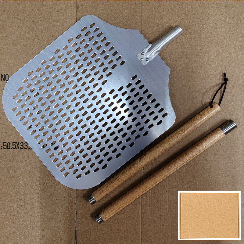 Pala de pizza de stock del fabricante, pala de aluminio, pala de pastel, mango de madera desmontable, fuga 12/14/16 pulgadas, transferencia de horneado, pala de pizza image 36