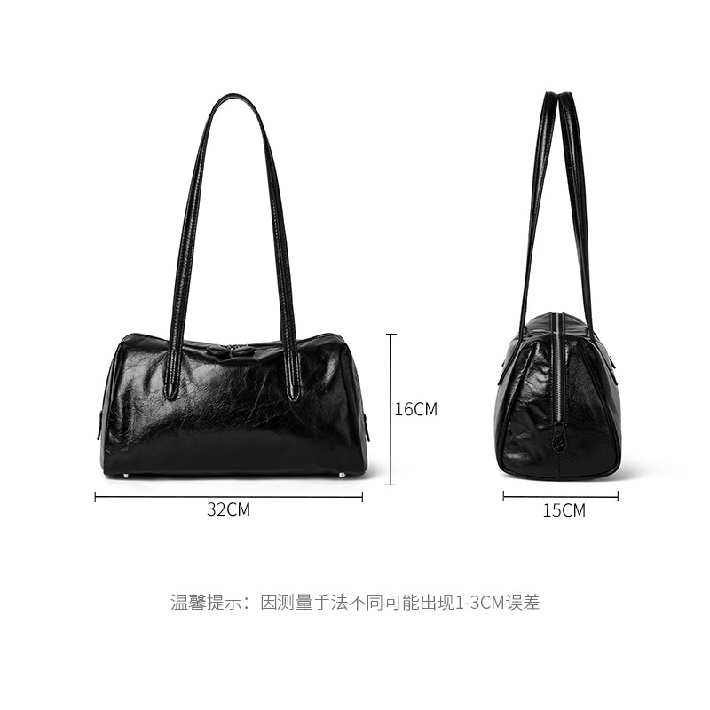 Women's 2024 New Retro Tote Bag, Niche Luxury Underarm Bag, Genuine Leather Large Capacity Commuter Shoulder Bag - Thumbnail 4