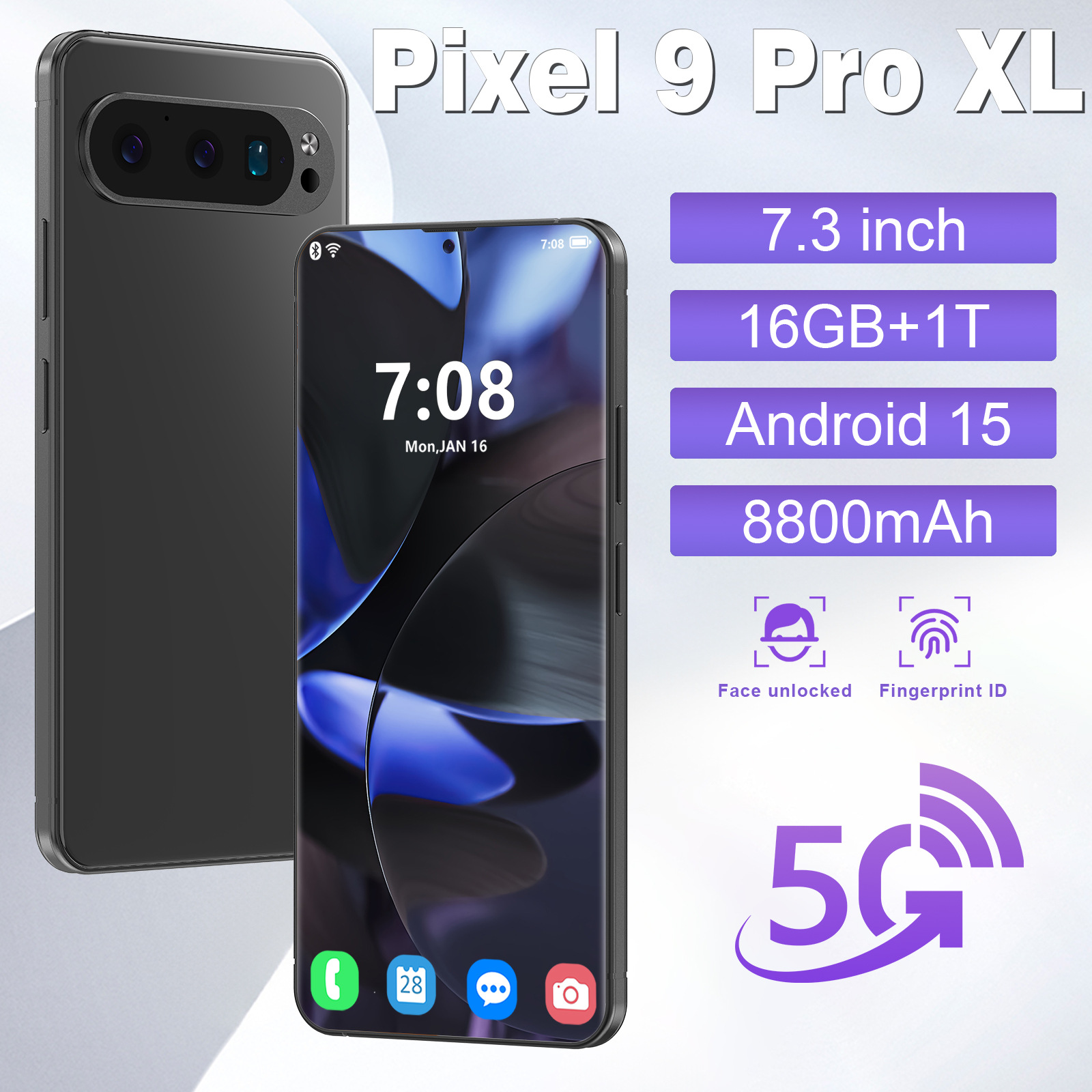 New Cross-Border Pixel 9 Pro XL Android Smart 5g Mobile Phone 16+1Tb Mobile Phone Source Factory Price Dropshipping
