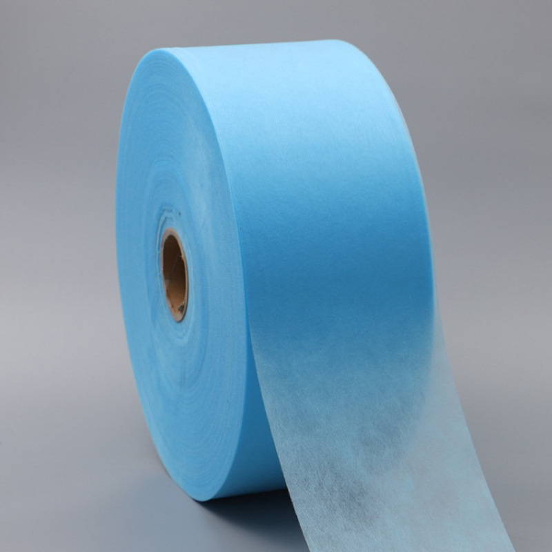 厂家批发蓝色口罩无纺布25gPP纺粘无纺布口罩用布可发样