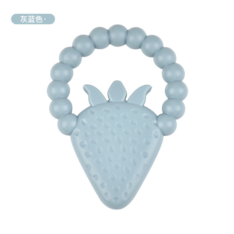 Dientes para bebés, goma de fresa para bebés, palillos de dientes para bebés, dibujos animados, juguetes de goma de mordida tranquilizadores en stock