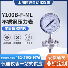 高精度 Y100B-F-ML不銹鋼螺紋式隔膜壓力表 隔膜式壓力表不銹鋼