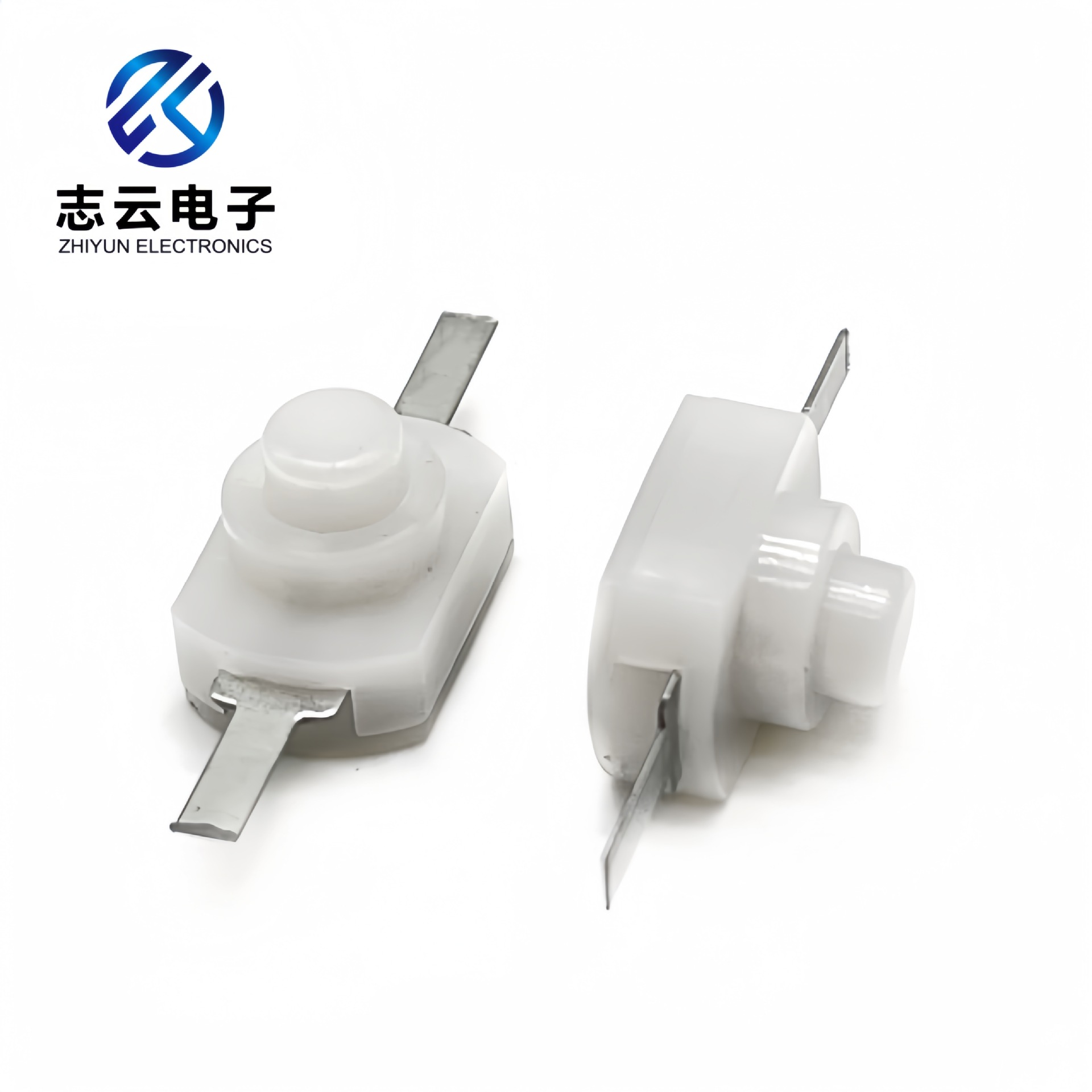 直供1208YD黑白色小型手电筒开关两脚按钮15A手电筒开关一开一关