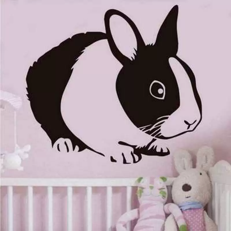 Cute children's rabbit, stickers on wall, print