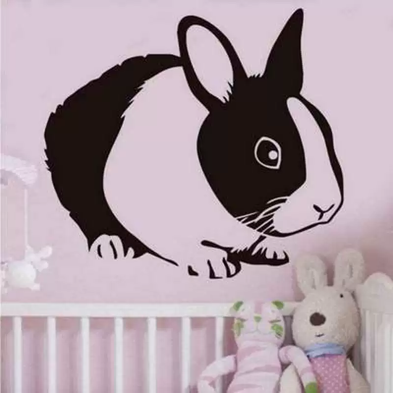Cute children's rabbit, stickers on wall, print