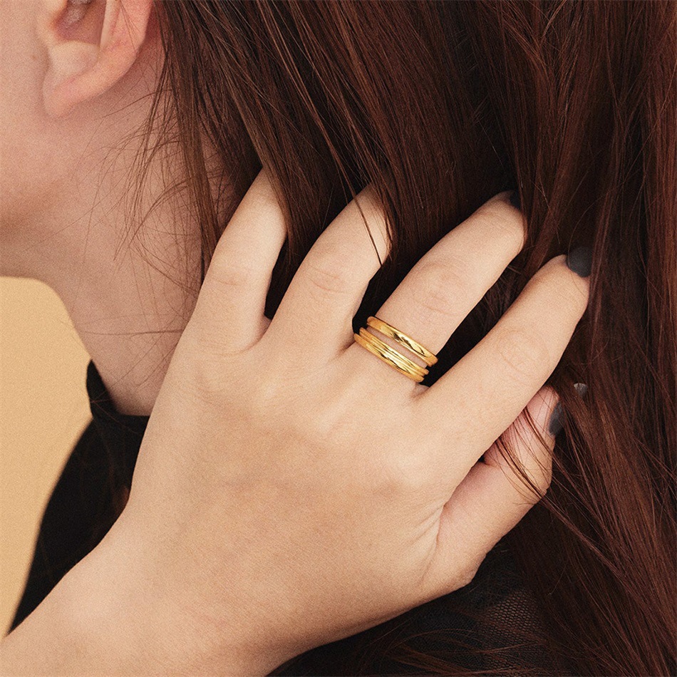 geometric ring stainless steel