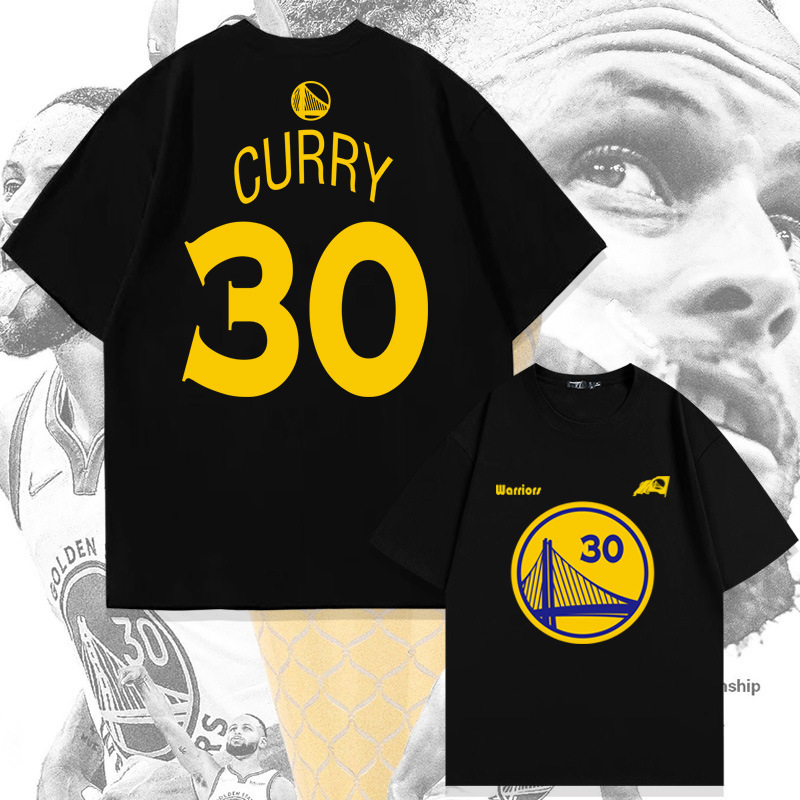 Warriors City Curry No. 30 Pure Cotton Short-Sleeved T-Shirt Men's Summer Youth Trendy Brand Loose Sports Basketball Half-Sleeve Warriors City Curry No. 30 Pure Cotton Short-Sleeved T-Shirt Men's Summer Youth Trendy Brand Loose Sports Basketball Half-Sleeve