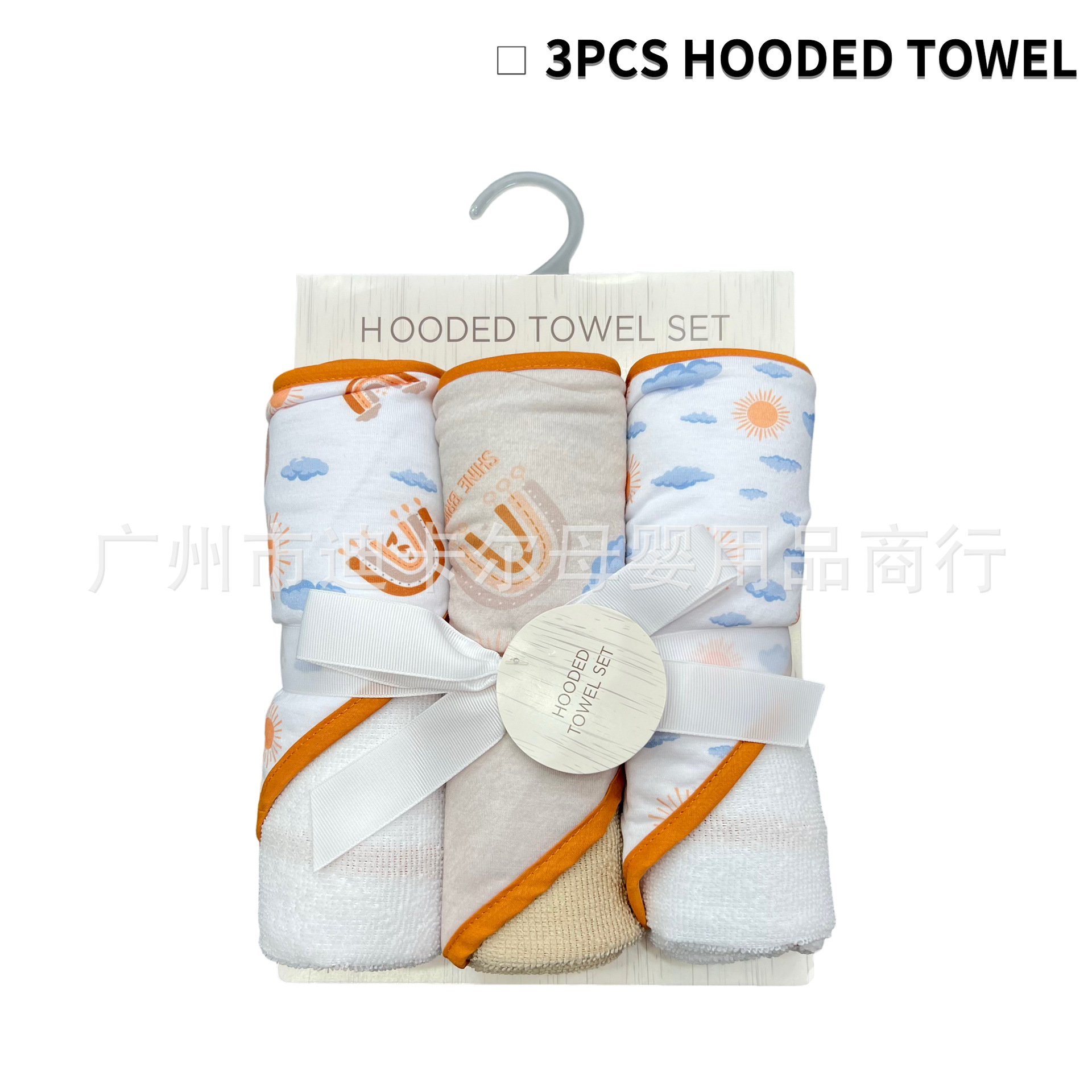 Toalla de bolsa con capucha para bebé Juego de 3 piezas de bolsa de dibujos animados para bebé material de toalla cómodo y suave fabricante al por mayor
