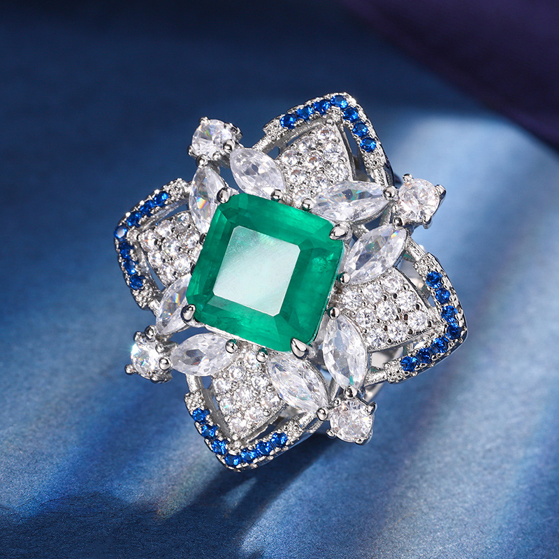 Zhuang sheng joyería cobre inferior chapado en oro joyería traje de simulación de color tesoro avanzado traje retro femenino 10*10-8*8