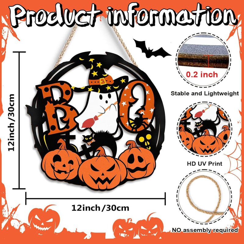 Happy Halloween Sign for Front Door, Cute Cat Halloween Front Door Decoration Sign, Cute Cat Wall Sign Happy Halloween Sign for Front Door, Cute Cat Halloween Front Door Decoration Sign, Cute Cat Wall Sign