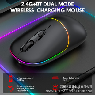 4 key 2.4g/Bluetooth dual -mold static mouse RGB charging