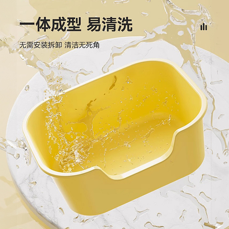 Basca de arena abierta super grande anti-derrama exterior anti-banda de arena para gatos semicerrada inodoro para gatos integrados