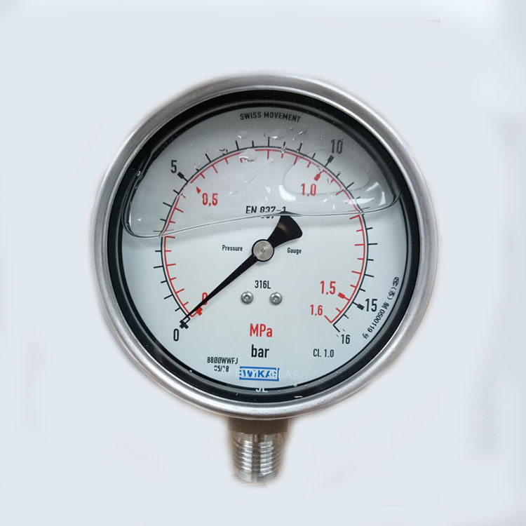 WIKA不锈钢耐震压力表 耐震不锈钢测试先导测压表EN837-1