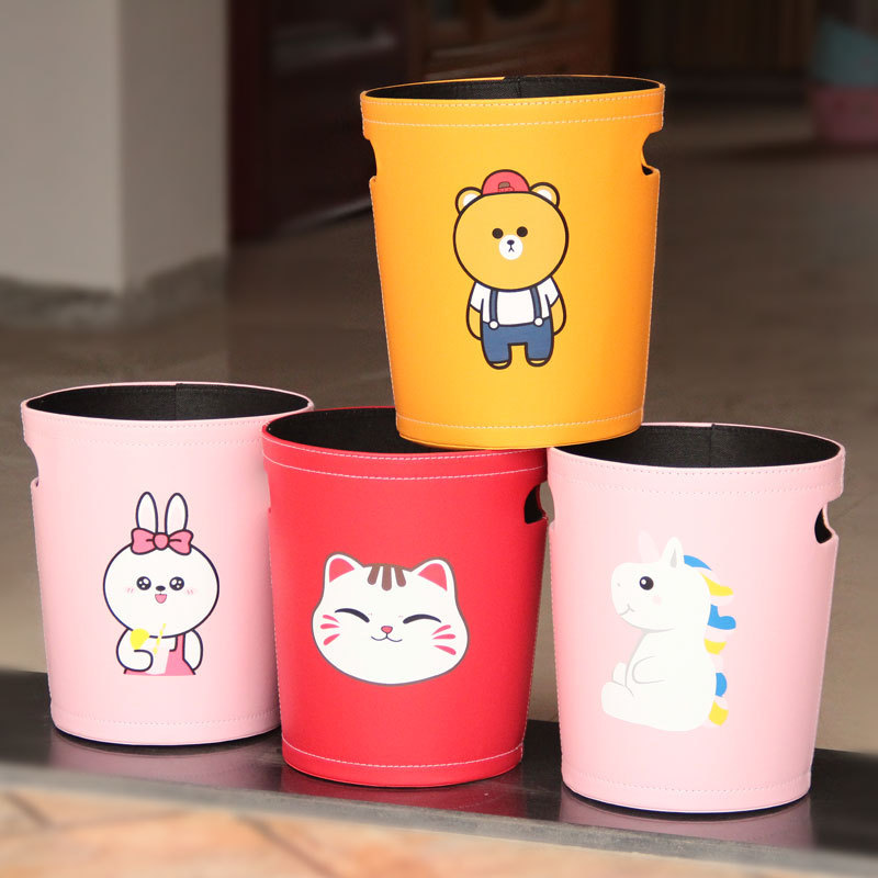 Douyin Same Style Trash Can Living Room Household Cute Girl's Heart Bedroom Large Creative ins Garbage Sorting