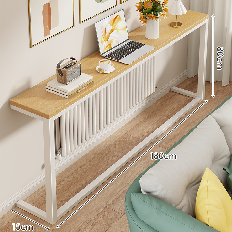 Estante Estrecho de Almacenamiento de Madera y Hierro para Sala de Estar y Dormitorio