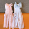 Children's cute evening dress for princess with bow, hair accessory, hairgrip, Korean style, with snowflakes