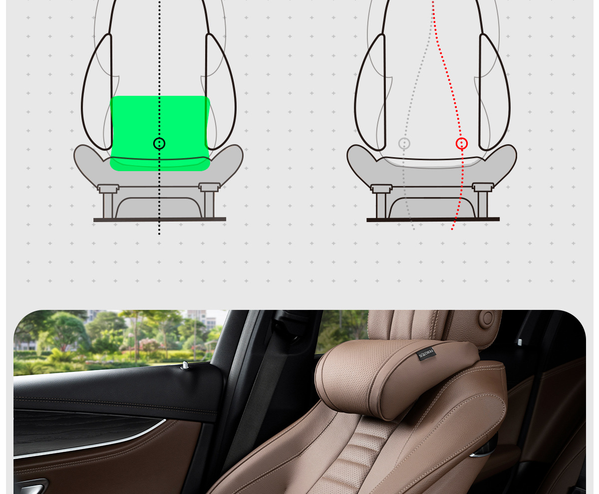 Car Headrest Suitable for Mercedes-Benz Maybach, Bmw, Wenjie, Tesla Neck Pillow, Lumbar Support, Car Neck Pillow