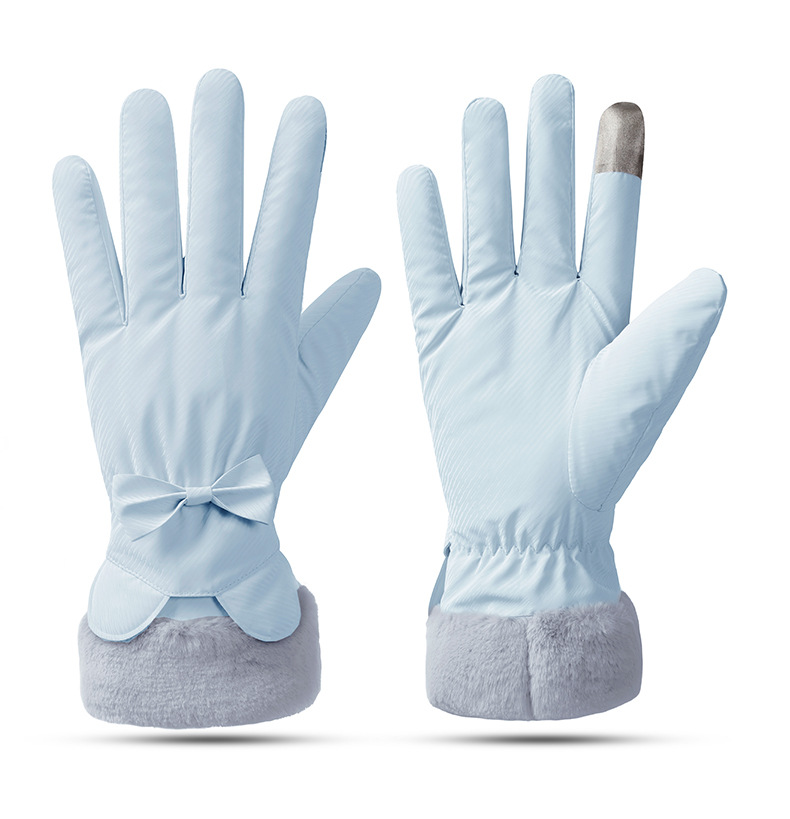 Neue warme Samthandschuhe in Macaron-Farbe für Herbst und Winter, wasserdicht und niedlich im Stil der Elektrofahrrad-Fahrradhandschuhe mit Touchscreen_voghion.com