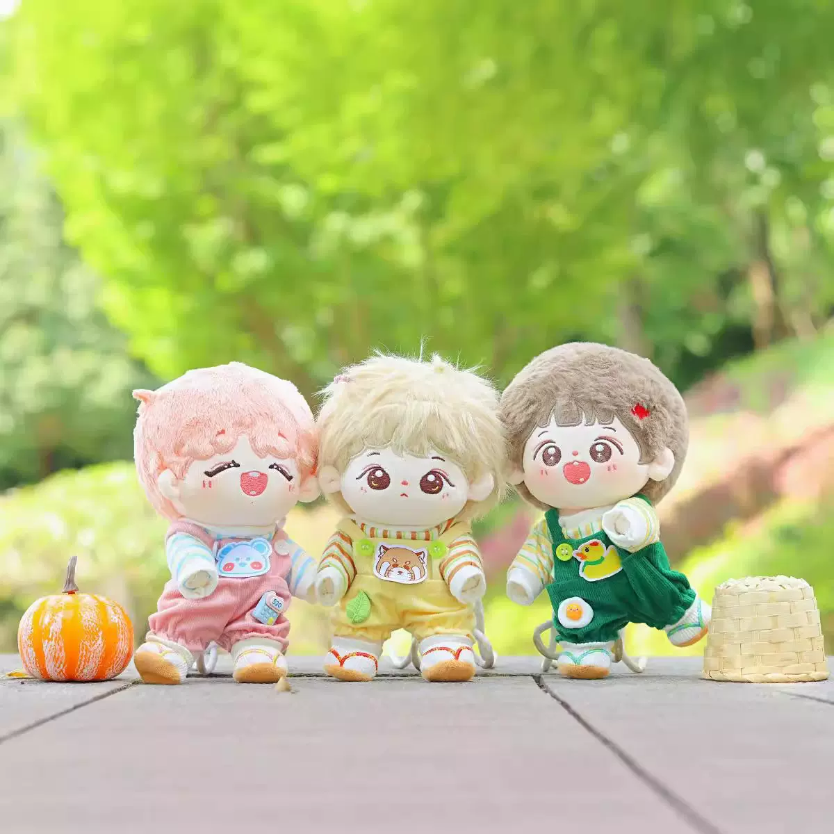 正版原创现货20cm棉花娃娃衣服背带裤毛绒玩具偶公仔无属性配件