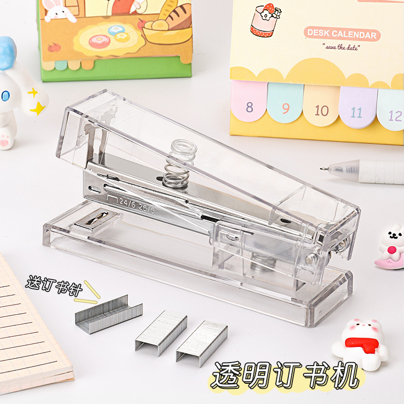 투명한 스테이플러 두꺼운 사무실 화이트 칼라 스테이플 휴대용 바인딩 기계 12 번 못 학생