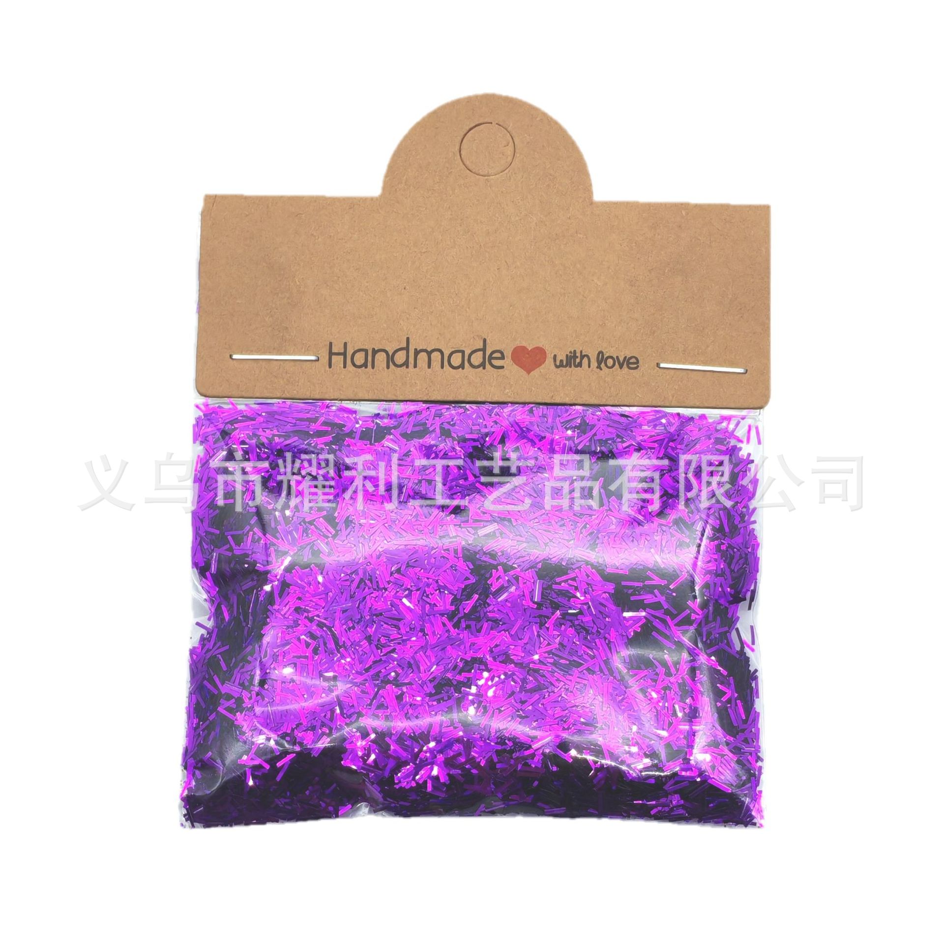Polvo de cebolla láser de pierna larga pelo de forma especial sequinilla de manicura goteo DIY largo relleno decorativo pet reflectante transfronterizo image 15