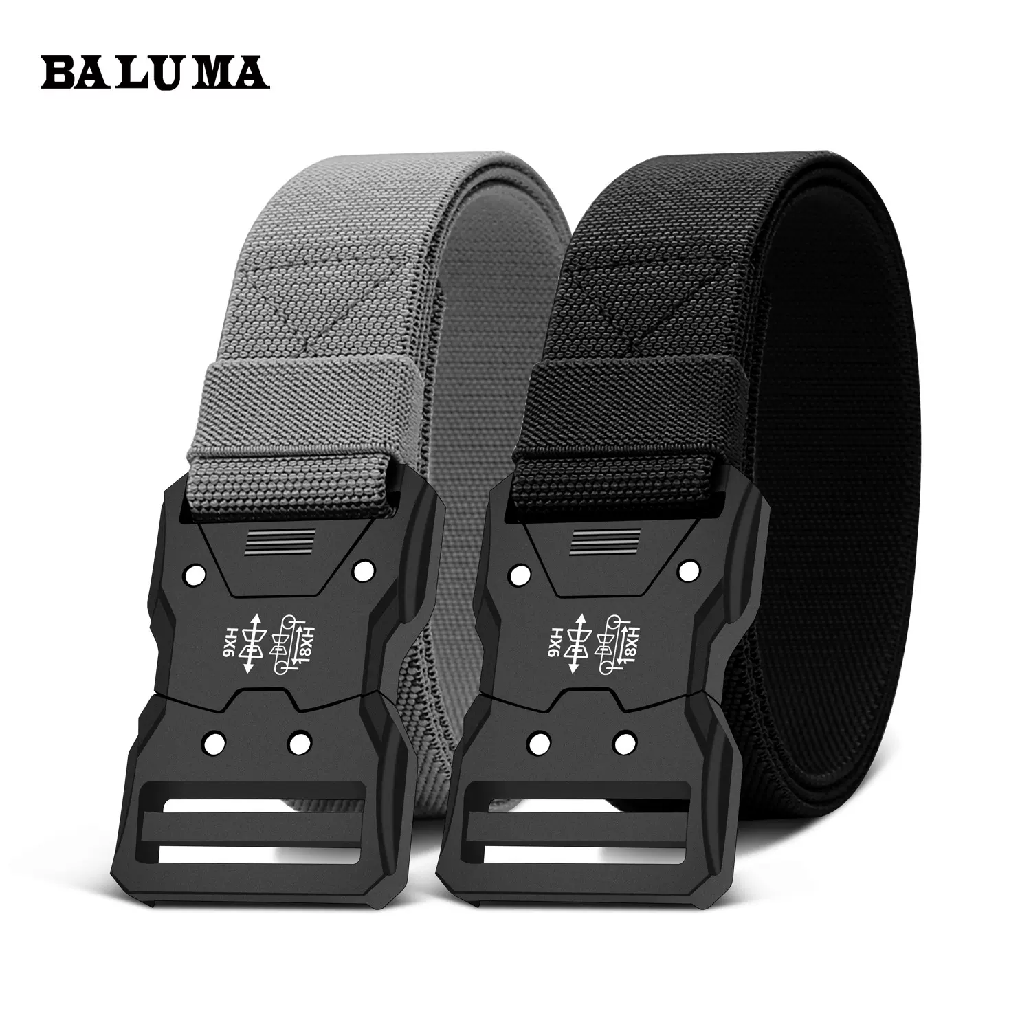 巴路马高弹力帆布皮带男士尼龙战术腰带时尚对插扣皮带百搭裤带
