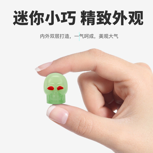 Car skull head tire glow valve stem cap vehicle electric bike valve core cover tire motorcycle valve cap