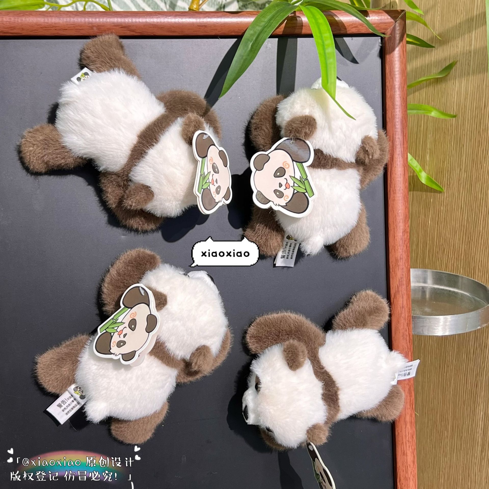 Genuino Chengdu pegatinas de refrigerador de peluche siete niños panda muñecas de goma