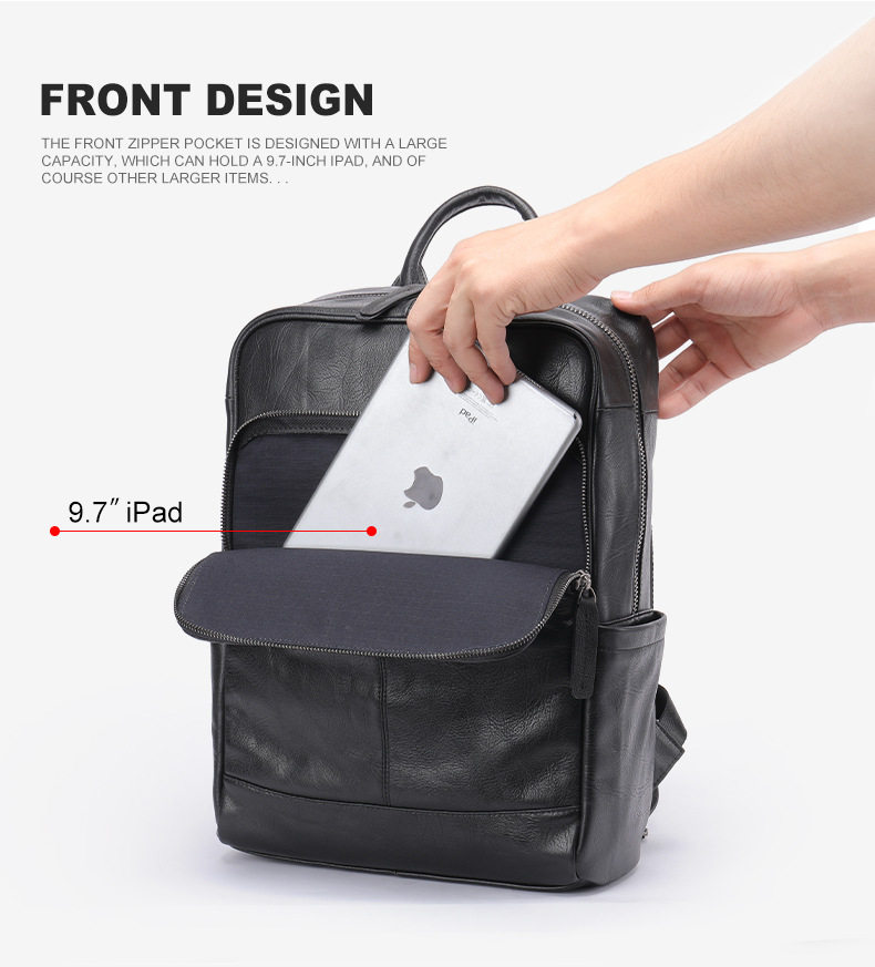 Ba lô nam da bò thật cao cấp phong cách công sở, ba lô đựng máy tính 10 inch — màu đen, Cà phê tự nhiên rơi, Đen tự nhiên, rơi tự do, Nâu cà phê chi tiết 35
