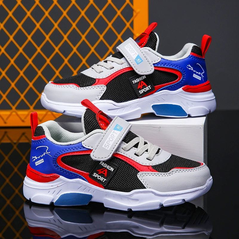 Детская обувь, спортивная обувь для мальчиков, весенне-осенняя летняя детская обувь, кроссовки для мальчиков, дышащая сетка, детская обувь среднего и большого размера.