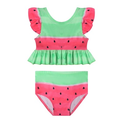 2021夏季新款分体式沙滩女童泳衣泳裤中大女童飞飞袖泳衣泳裤SR34|ms