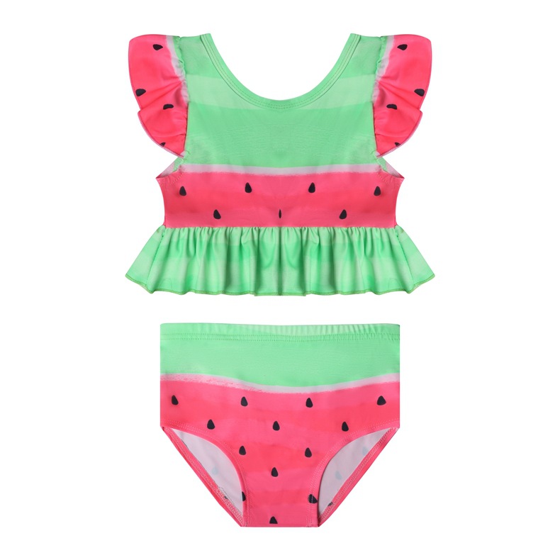 2021夏季新款分体式沙滩女童泳衣泳裤中大女童飞飞袖泳衣泳裤SR34|ms