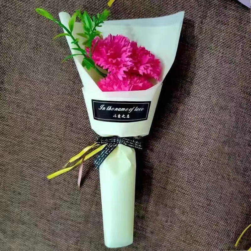 Navidad Día de San Valentín jabón Rosa ramo caja de regalo Clavel jabón flor 3 ramo regalo