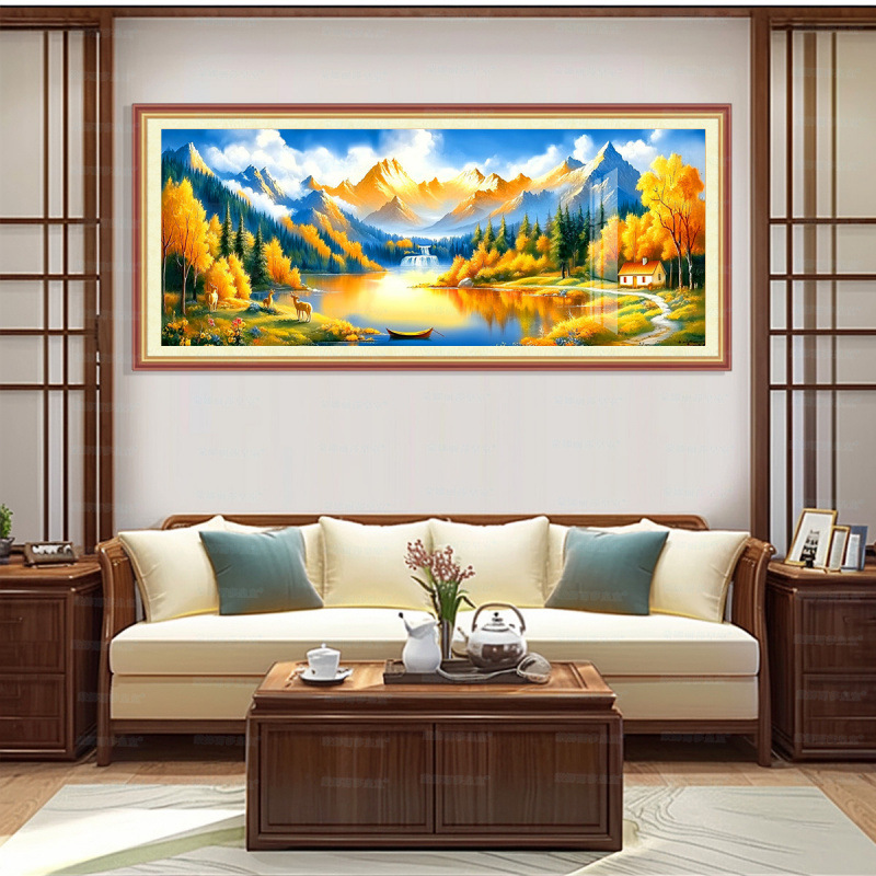 [Algodón importado] Mona Lisa Real bordado a mano Sunshine Jinshan-Jubao Baon gran salón bordado a mano