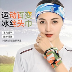 Outdoor cycling sports cold ice silk milk silk scarf multifunctional magic scarf breathable sun protection scarf