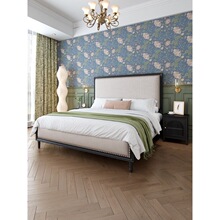 美式复古实木床1.8米简约主卧双人床法式白蜡木高端酒店民宿