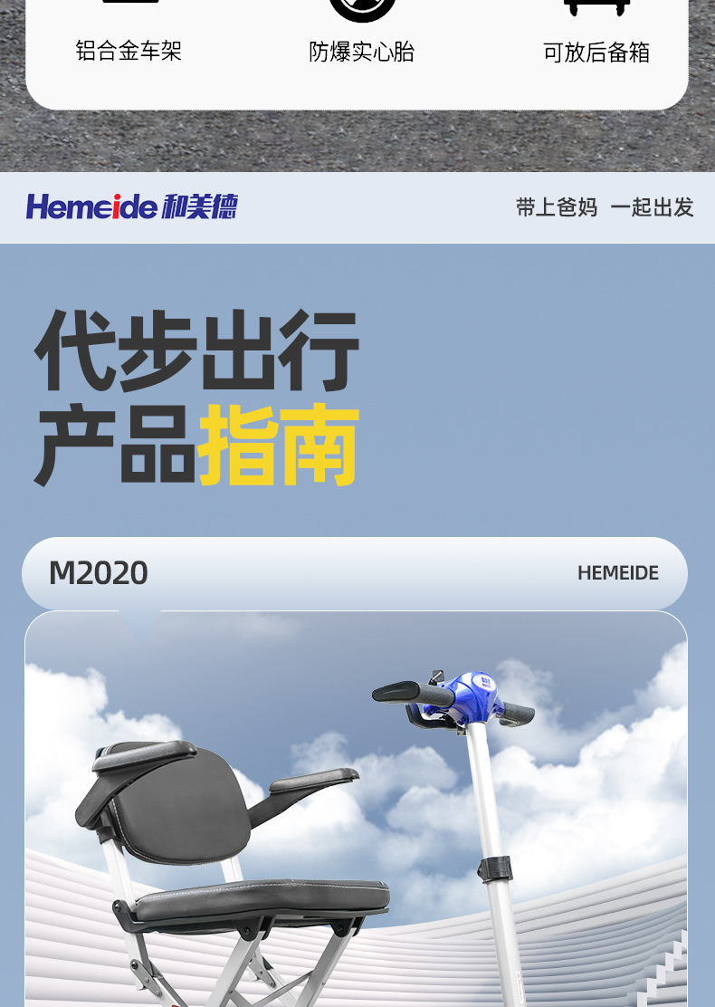 Cross-Border Mobility Scooter for the Elderly and Disabled, Four-Wheel Electric Scooter, Foldable Small Lithium Battery Scooter