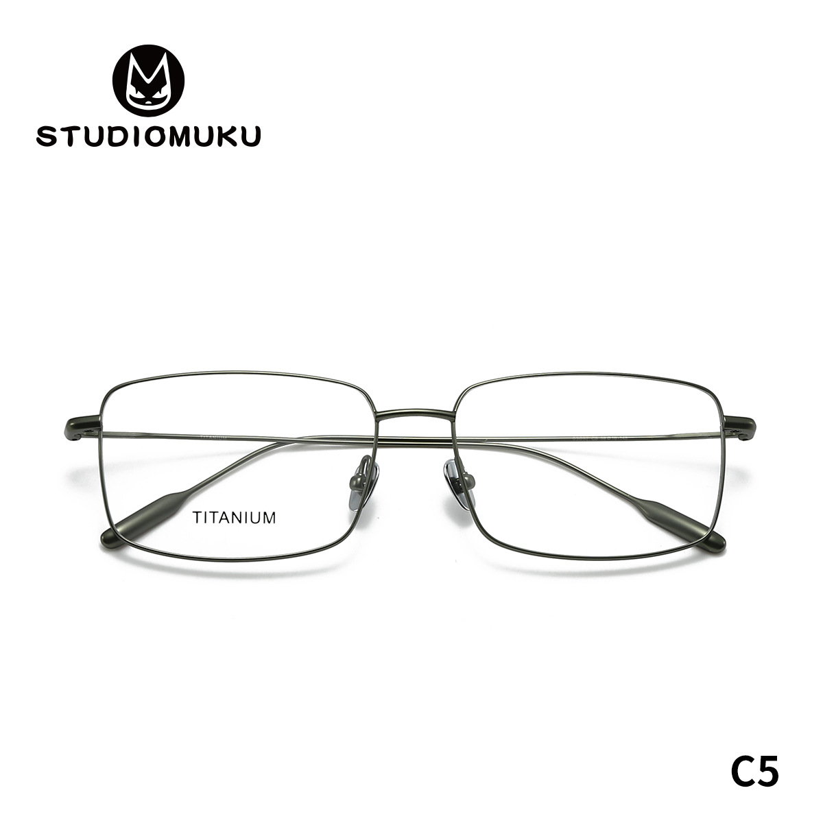 STUDIOMUKU gafas de madera cool aire abierto cuadrado marco de gafas de marco completo marco de gafas de negocios cómodo ultra ligero