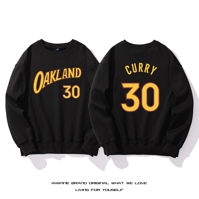 Warriors City Edition Crew Neck Sweatshirt for Men and Women Curry Auckland Oakland Pullover Long Sleeve Basketball Clothes Trendy