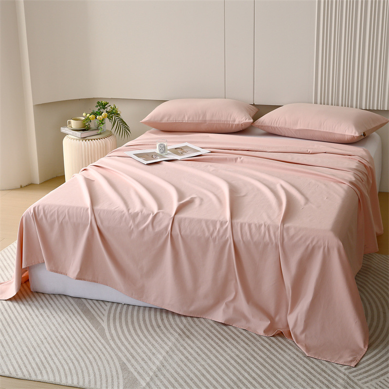 ClAss A Cotton Thickeneded Brushed Bed Sheets Single Piece Simple Pure Color Bed Sheets Student Dormitory Single Double Pure Cotton Bed Sheets