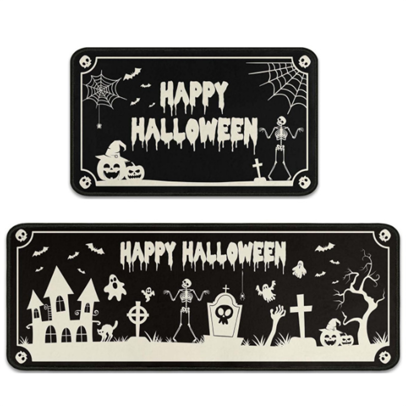 クロスボーダーアメリカハロウィンフロアマットキッチンカバー吸水性と吸油性フットマット玄関エントランスノンスリップ防汚ドアマット卸売|undefined