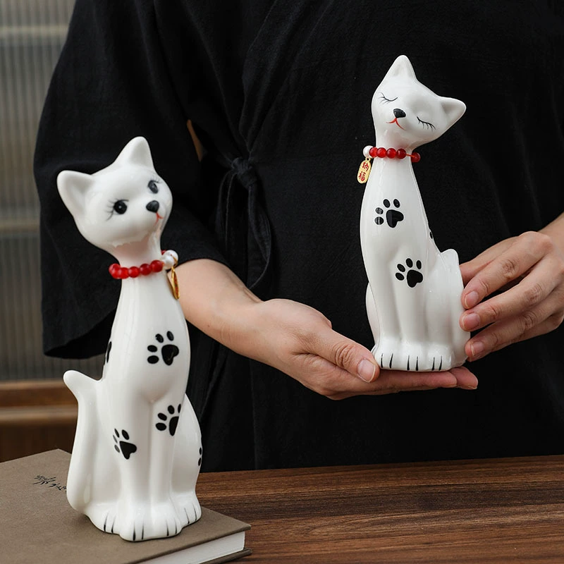 9594 people collect] Nordic couple cat ceramic ornaments modern simple home decoration dog living room porch lying
