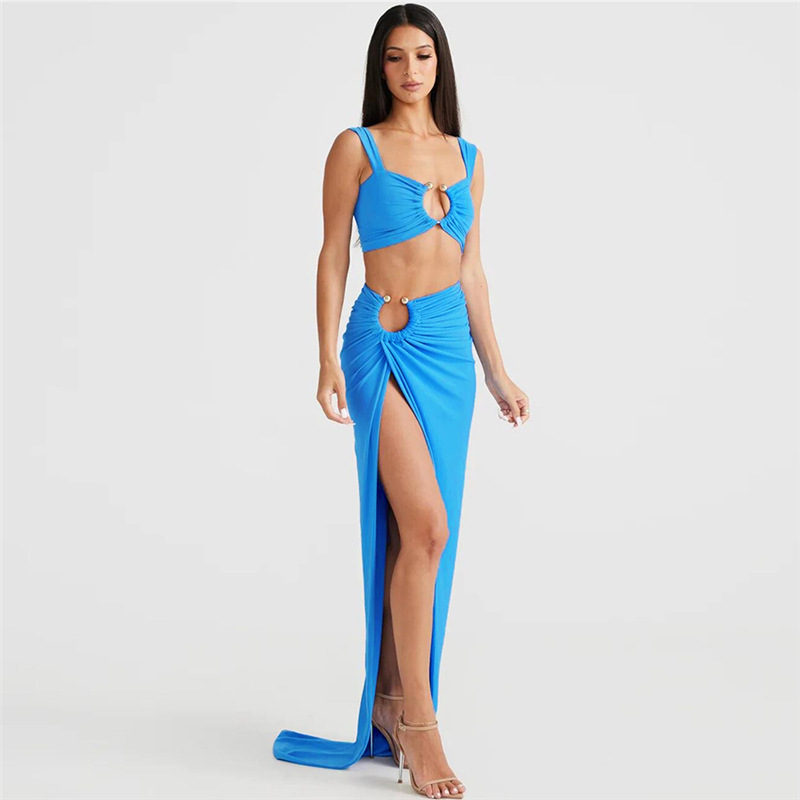 European And American Style 2024 Spring New Cross-border Women's Clothing, Sexy Cropped Tank Top With High-waisted_ecoleips.com