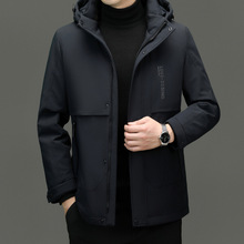 中长款羽绒服男士2025冬季加厚保暖派克服高端商务休闲加绒外套男