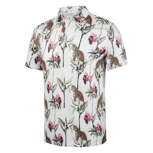 Men's Golf Shirt Short-Sleeve Fun Print Golf Polo Shirt Lightweight Dry-Cool Quick-Dry Collar Golf