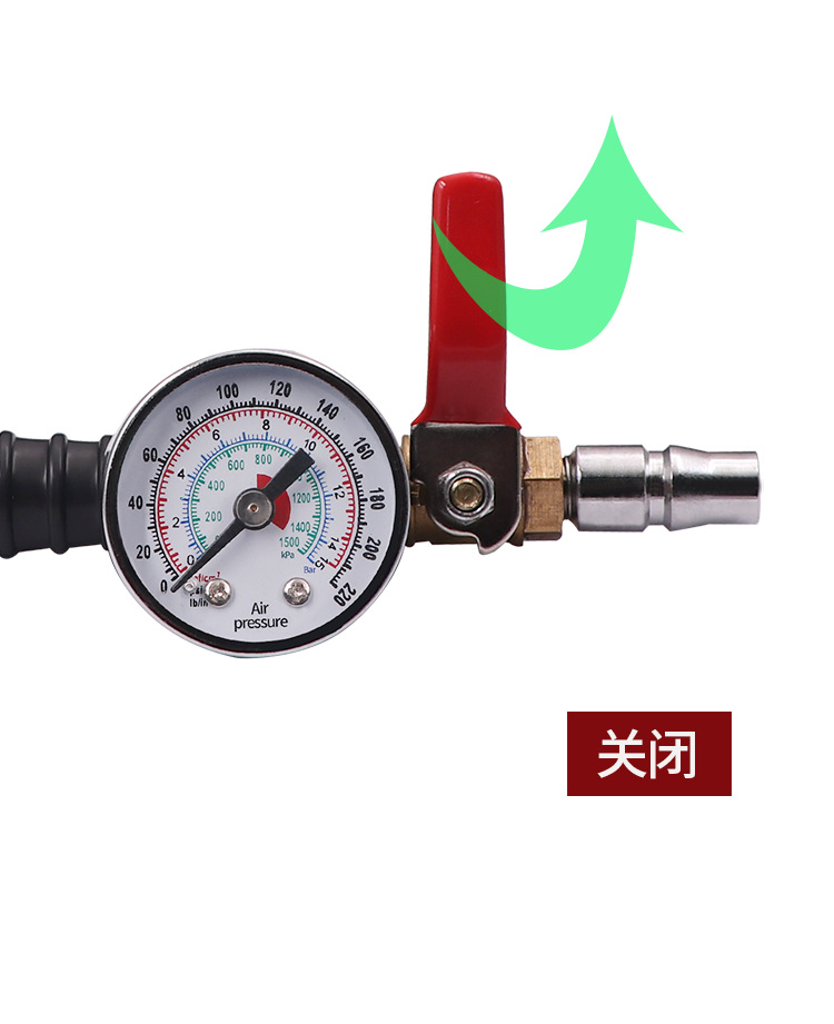 Hand-cranking fast inflatable Rod large truck tire inflatable rod with watch lengthened