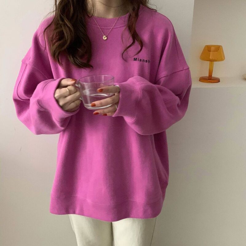 粉色卫衣女2025秋冬季装新款宽松设计感小众中长款打底衫上衣|undefined