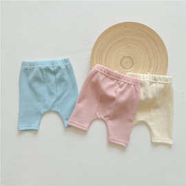 夏款婴幼儿中裤华夫格宽松大PP韩版裤棉质舒适打底裤韩版